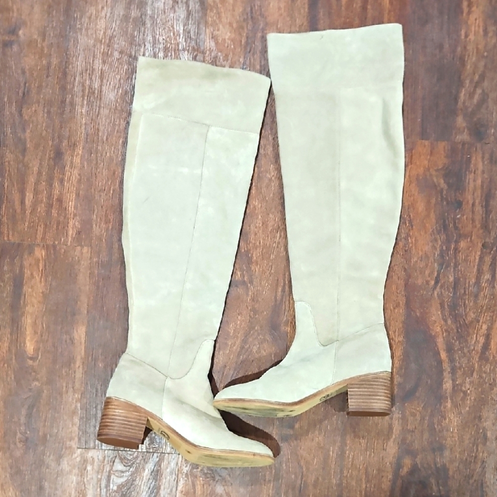Gianni Bini Cream Over-the-Knee Boots size 8M